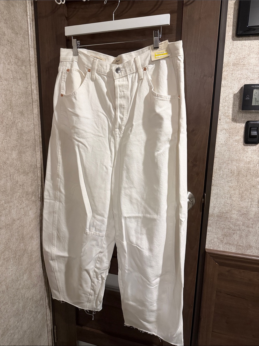 Women’s White Denim Curved leg Jean